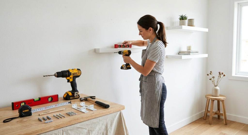 Lav DIY hylder til væggene uden at skade indbygningen
