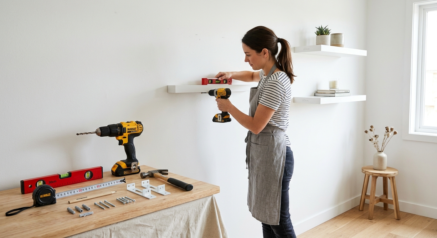 Lav DIY hylder til væggene uden at skade indbygningen