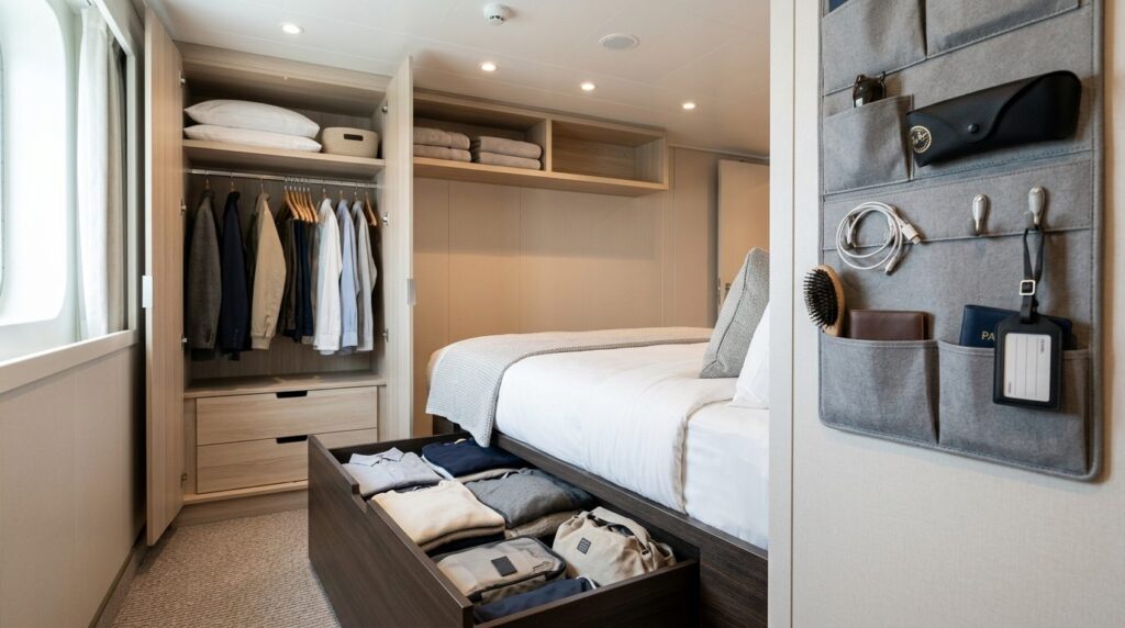 Close-up professional stock photo of smart storage solutions