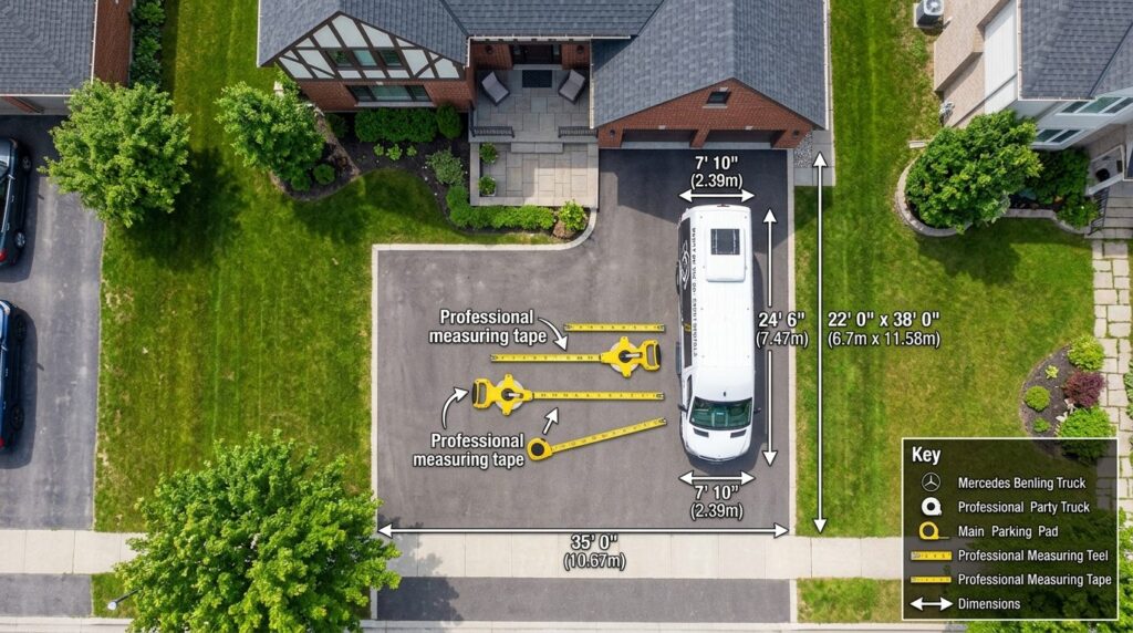 Close-up overhead view of a residential property layout show